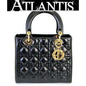 Dior Lady Cannage Leather Handbag Black